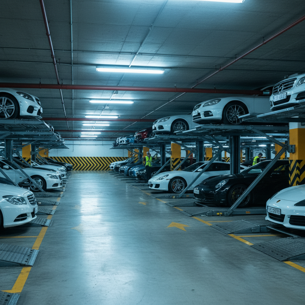 Professional car lift installation